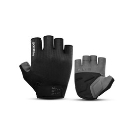 INBIKE Cycling Gloves for Men Women, Shock-Absorbing Memory Gel Padded Road Bike Gloves, Bicycle Breathable Half Finger Touchscreen Reflective Biking Gloves Black X-Large