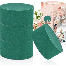 4Pcs Floral Foam Round SUPKING 3.2" Small Green Wet Dry Flower Foam Blocks Florist Plant Foam for Artificial and Fresh Flower Arrangement