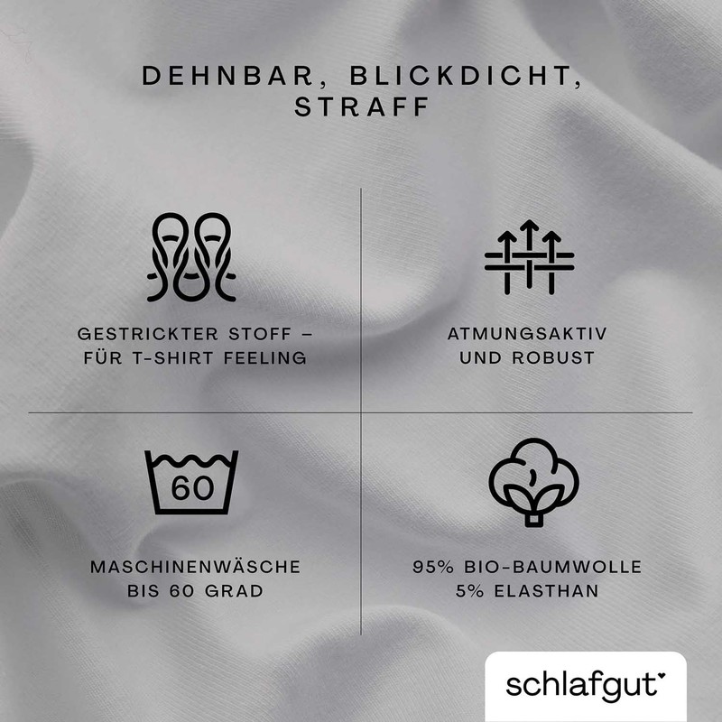 Schlafgut Pure Fitted Sheet 90 x 200 cm to 100