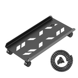 Computer Tower Stand, Adjustable Mobile CPU Stand, Ventilated PC Tower Stand CPU Holder with Rolling Caster Wheels, Steel PC Floor Cart PC Riser Fits Most PC for Gaming Office Desk Accessories