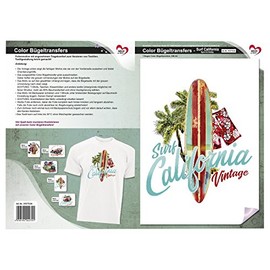 Colour Iron-On Transfers, DIN A4, Sports & Hobbies, Textiles such as T-Shirts & Bags with Iron-On Motifs, Iron on Transfer Pictures Quick & Easy | DIY Textile Design (Surf California)