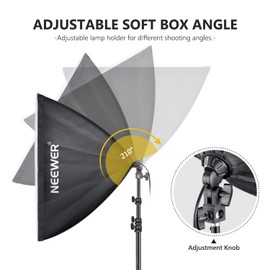NEEWER 700W Equivalent Softbox Lighting Kit, 2Pack UL Certified 5700K LED Lighting Bulbs, 24x24 inches Softboxes with E26 Socket, Photography Continuous Lighting Kit Photo Studio Equipment