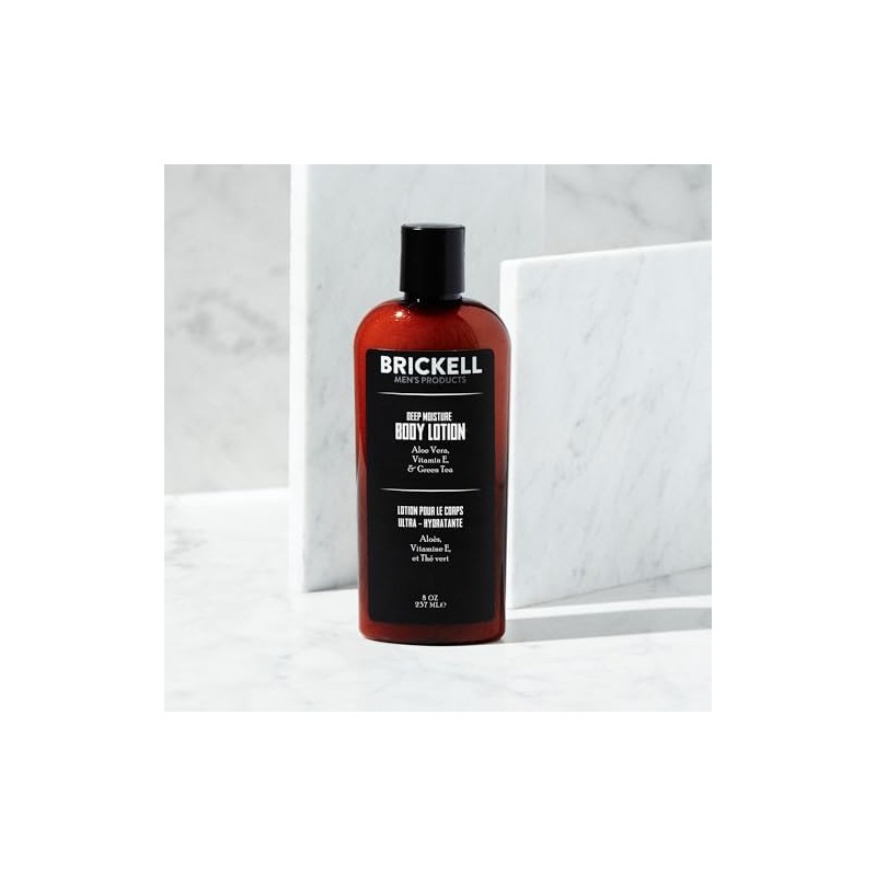 Brickell Mens Products Deep Moisture Body Lotion, 8 Ounce
