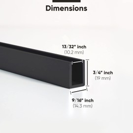 Matte Black 3/8" Fixed Panel Shower Door Deep U Channel 95" inches by Fab Glass and Mirror