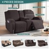 Ruaozz Stretch Loveseat Recliner Covers with Console 4-Pieces Recliner Sofa