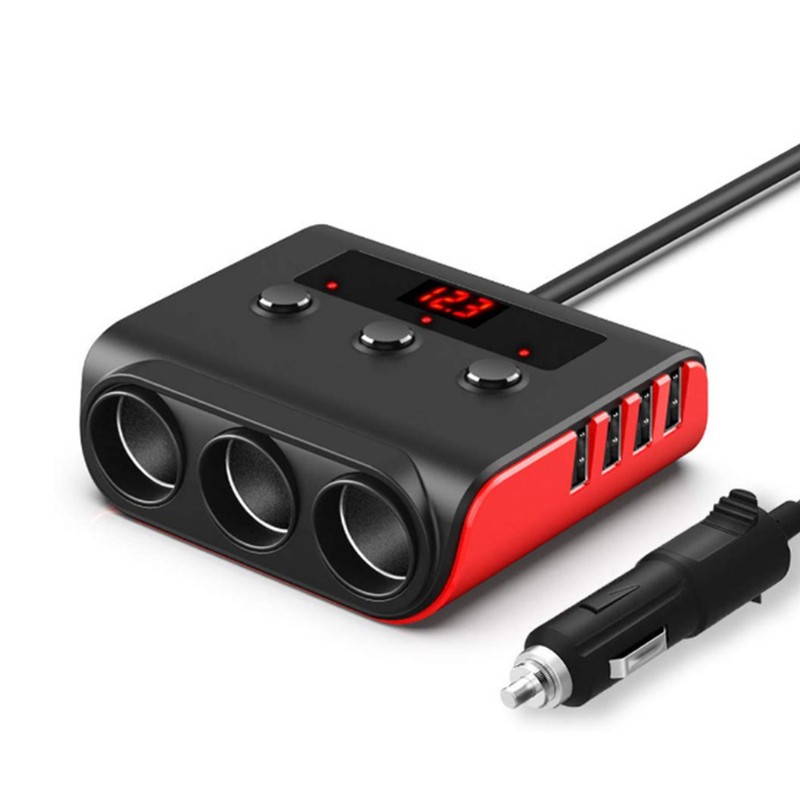 Car Chargers 100W High Power Charging Adapter 3-Socket Power Splitter