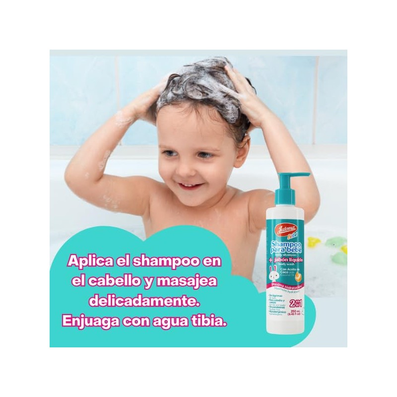Jaloma Shampoo para bebé 2 en 1, Máxima Hidratación, 250