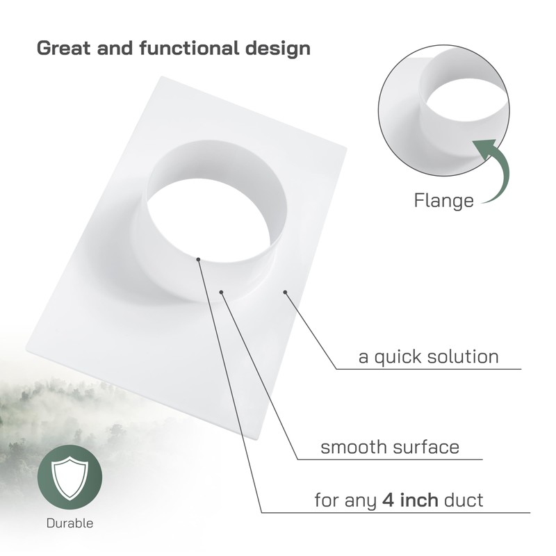 Vent Systems 4" Inch White Duct Connector Flange – 2