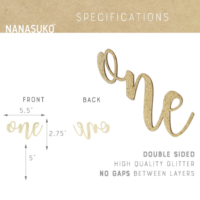 NANASUKO 1st Birthday Cake Topper - one - Double Sided