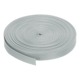 sourcing map Flat Nylon Webbing Strap 3/8 Inch 10 Yards Polypropylene Webbing Bright Grey for Backpack, Luggage-rack, Outdoor Climbing, DIY Craft