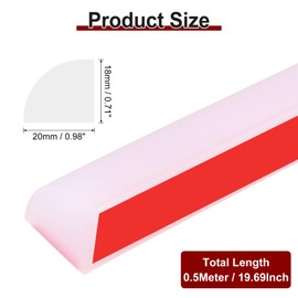 uxcell 20 Inch Flexible Quarter Round Molding, Flexible Molding Trim, Double-Sided Silicone Peel and Stick Trim Self-Adhesive Shower Water Barrier for Floor Corner, Tub, Clear