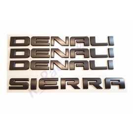 GM 4PCS Matte Black Denali Sierra Emblem Letters Fit GMC Sierra 1500 2500HD YUKON