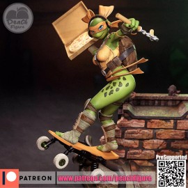 Peach Figure TMNT Michelangela 3d printed 1/6 scale 12in figure DIY unpainted