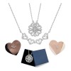 Collar Convertible Plata 925 Corazón Y Trébol De 4 Hojas