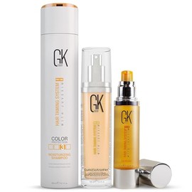 GK HAIR Global Keratin Moisturizing Shampoo 300ml and Serum 50ml with CurlsDefineHer 3.4 fl oz for dry, frizzy, unmanageable, and chemically processed hair