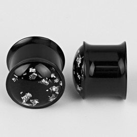 TBOSEN 5 Pairs Gauge Wood Tunnels Earrings Zircon Stone Body Jewelry Set Stretching Tapers Expanders Wooden Ear Plugs Gauge 0g - 5/8 inch