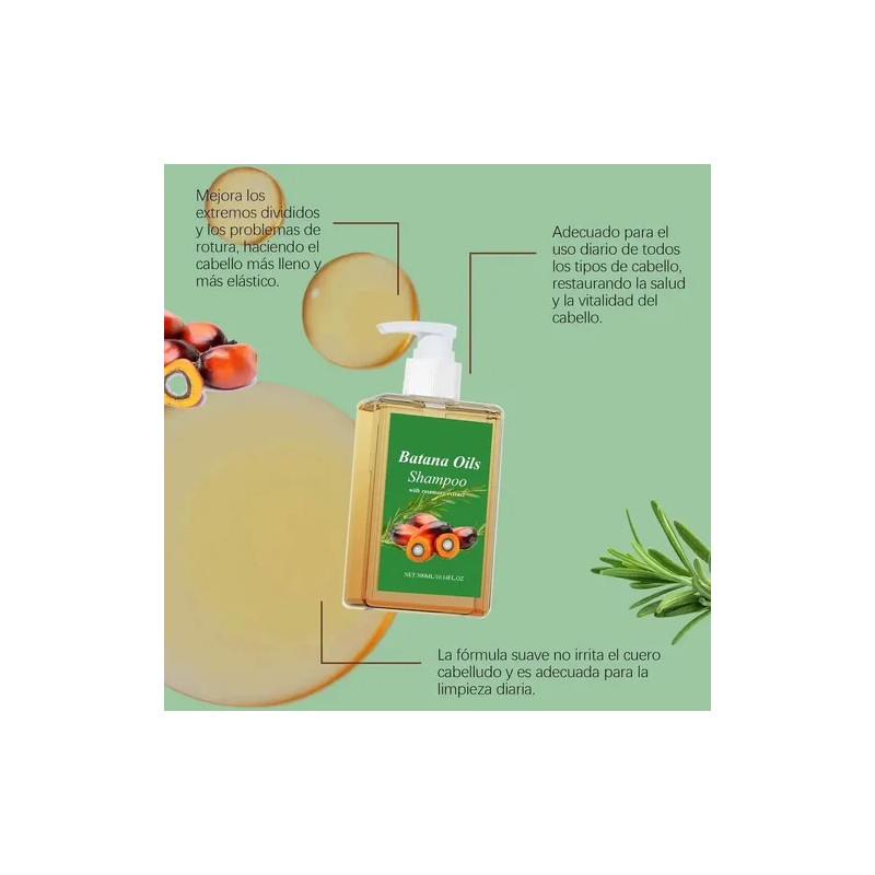 3pcs Champú De Aceite De Batana Con Extracto De Romero