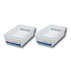 FriendShip Shop Plastic Rectangular Storage Trays Baskets Organization Bundle Box of 12