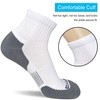 APTYID Men's Athletic Running Quarter Ankle Socks, White, Size 9-12,