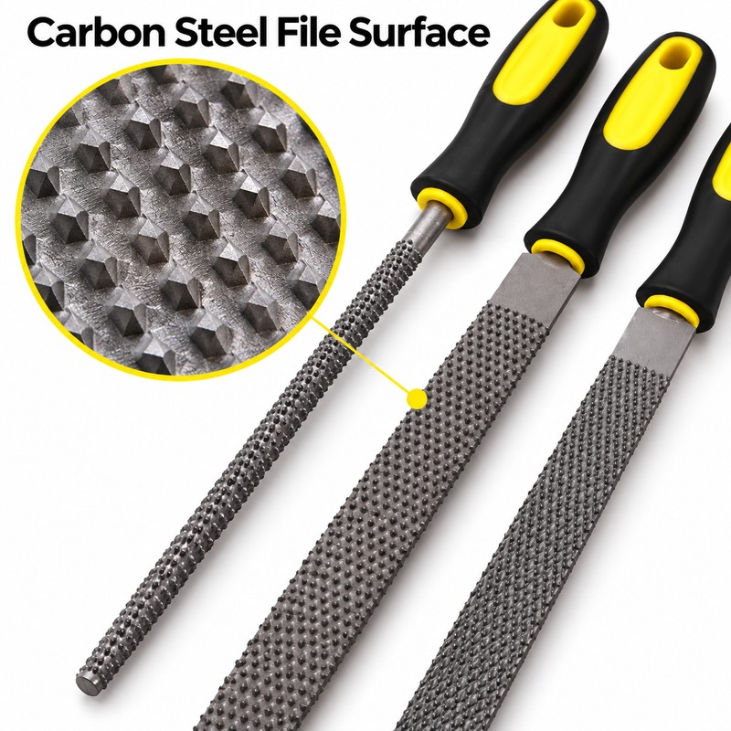 3-Piece Wood File Set – Carbon Steel Rasp Tools with