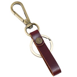 CHROME CRANE Leather Cowhide Leather Cord Key Ring Charm Keychain Belt WB066 (02. Brown)