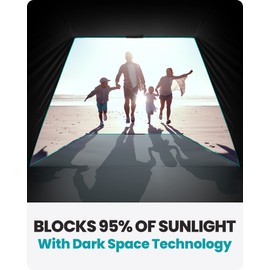 OutdoorMaster Beach Tent with Blackout Shelter Technology, Portable Sun Shade Shelter 4 Person, Pop Up Beach Tents with UPF 50+ UV Protection, 9.5mm Thick Pole, 3 Ventilating Mesh Windows -Green