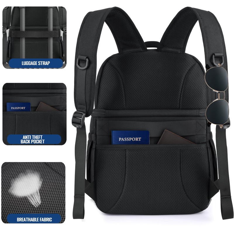 MOZETO Lunch Cooler Backpack Double Deck Lunch Box Backpack Insulated
