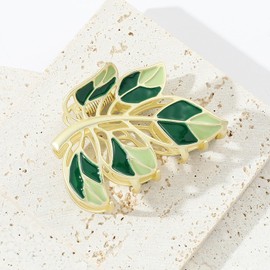 Thanksgiving Hair Claw Clips Autumn Hair Clips Fall Hair Accessories Green Leave Design Large Metal Jaw Hair Clamp Hair Styling Accessories Non-slip Hair Barrettes for Women Girls