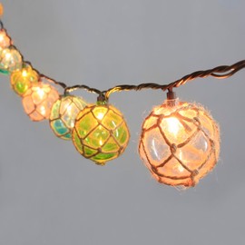 TWINKVILLA Decorative String Lights Plug in with 10 Incandescent Bulbs, Nautical Fishing Float String Lights Connectable Weatherproof for Indoor Home Tiki Bar Decor and Outdoor Patio Decorations