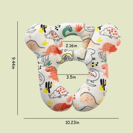 Baby Travel Pillow, Infant Kid's Cushion Soft and Skin Friendly for Car Seat, Pushchair and Stroller (Red Dinosaur)