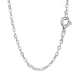 NKlaus Women's Anchor Chain Necklace 925 Silver (38 cm - 80 cm) Flat Rolled Width 1.9 mm, Sterling Silver