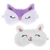 BESPORTBLE 2pcs Cute Plush Animal Sleeping Masks Fox Rabbit Eye