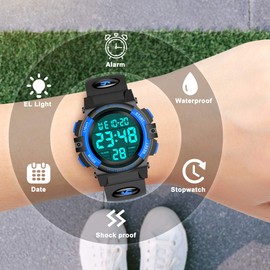 Hikidye Kids Watch Boys, Boys Kids Digital Watch Outdoor Toys Gifts for Boys Girls Sport Watch for 8-15 Year Old Boys Kids Boys Toys Age 6 7 8 9 10 11 Toddler Watch Teen Boys Gifts