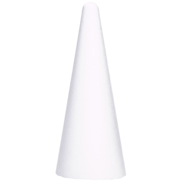 Rayher Polystyrene Cone for Crafts, Large Polystyrene Craft Cone for Decorating and DIY Craft, Height 50cm, white, 3003800