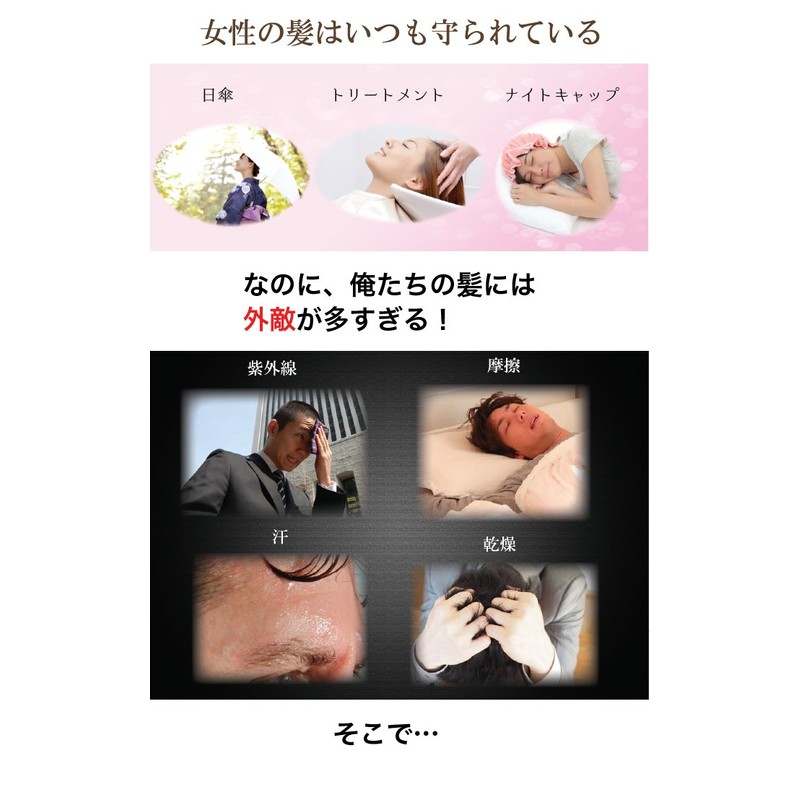 Silk Nightcap Made in Japan Men's Moisturizing BONDS (Navy)