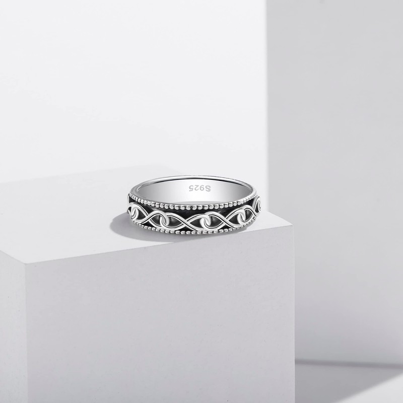 Fidget Ring Sterling Silver Infinity Spinner Ring Eternity Infinity Anxiety