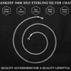 RANKEEF Mens Silver Chain 3mm Cuban Link Chain for Men