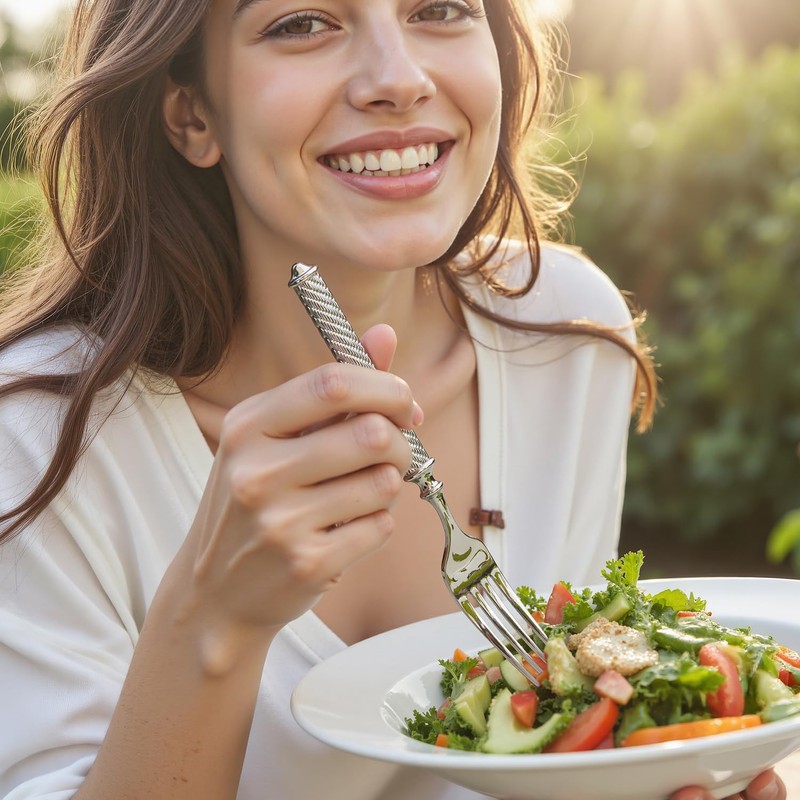 KINGSTONE Retro Rope-Pattern Silverware Set, 5-Piece Flatware Set Cutlery Set