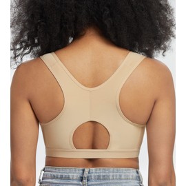 Lemorosy Women's Post-Surgery Posture Corrector Racerback Postoperative Bra -Front Closure Adjustable Straps Wirefree Support (Beige, S)