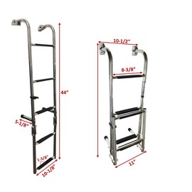 Marine Boat Five Steps 3+2 Foldable Ladder Stainless Steel Luxury 42" Long