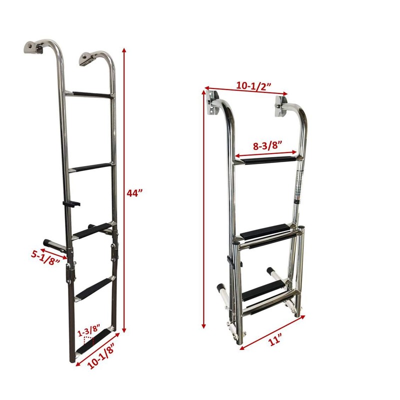 Marine Boat Five Steps 3+2 Foldable Ladder Stainless Steel Luxury
