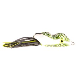 Scum Frog Original Topwater Bass Fishing Hollow Body Frog Lure with Weedless Hooks, Natural Black and Green