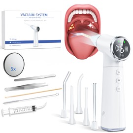 Electric Tonsil Stone Remover Vacuum USB Rechargeable, 6 Suction Levels for Bad Breath Relief, Painless Tonsillolith Removal Kit, LED Light, 11-in-1 Glass & Silicone Probes