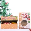 Cabilock 12pcs Christmas Cookie Boxes Packaging Kraft Paper Candy Boxes