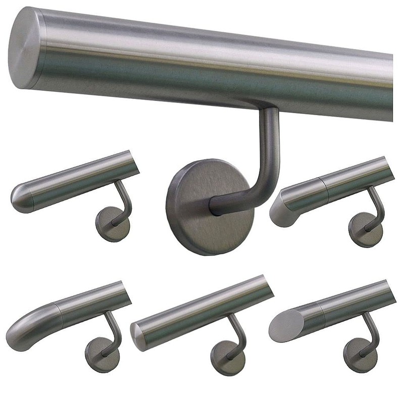 TIBU Handrail Stainless Steel 33.7 mm Railing 0.3 m -