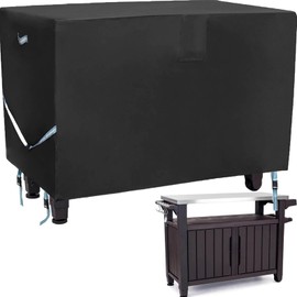 TOHONFOO Outdoor Table Cover for 52-inch Keter Unity XL Portable Outdoor Table with Storage Cabinet,Waterproof RV Resistance Grill Cart Serving Bar Table Patio Cabinet Cover, 55" x 24" x 32"