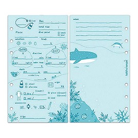 Spare Log 2 (6 Holes), 2 Types, 30 Sheets (Blue Manta Ray)