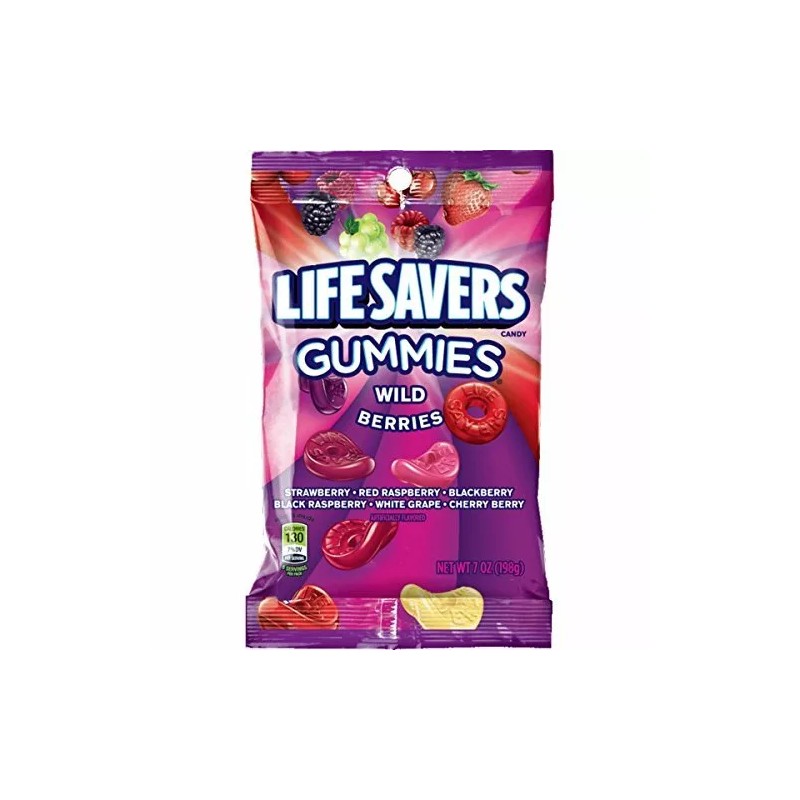 LIFE SAVERS Wild Berries Gummies Candy, 7-Ounce [12-Bags]