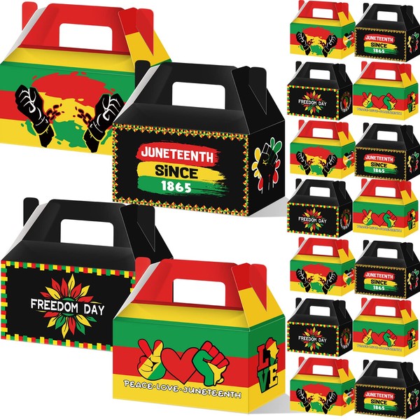 Colarr 48 Pcs Happy Juneteenth Party Gift Box African American Juneteenth Holiday Favor Gift Boxes Black Freedom Day Party Supplies for African Commemoration National Juneteenth Party Supplies
