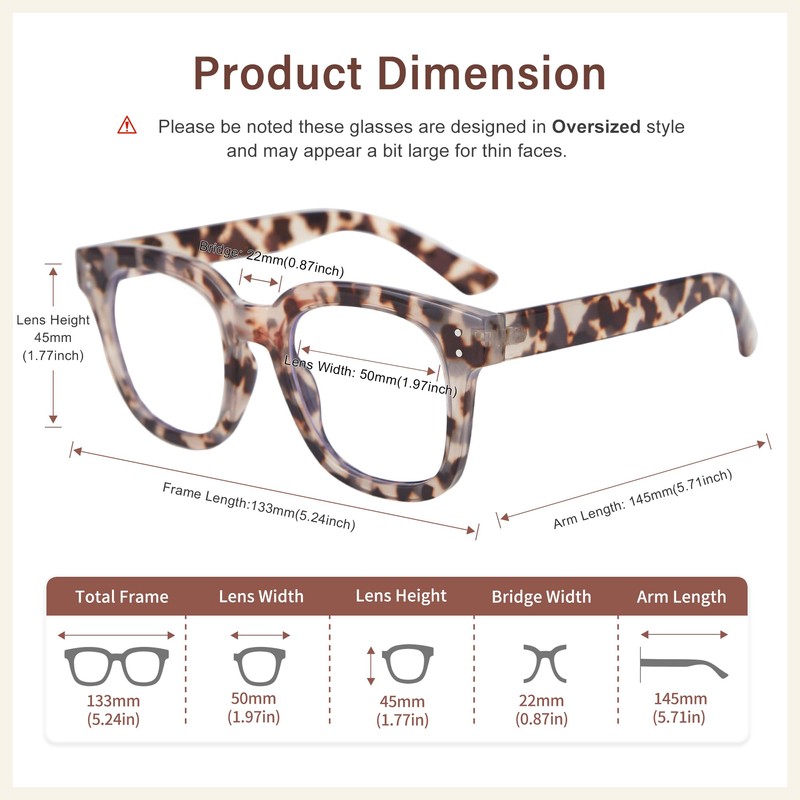 Madison Avenue Blue Light Blocking Glasses Oversized Fashion Blue Light